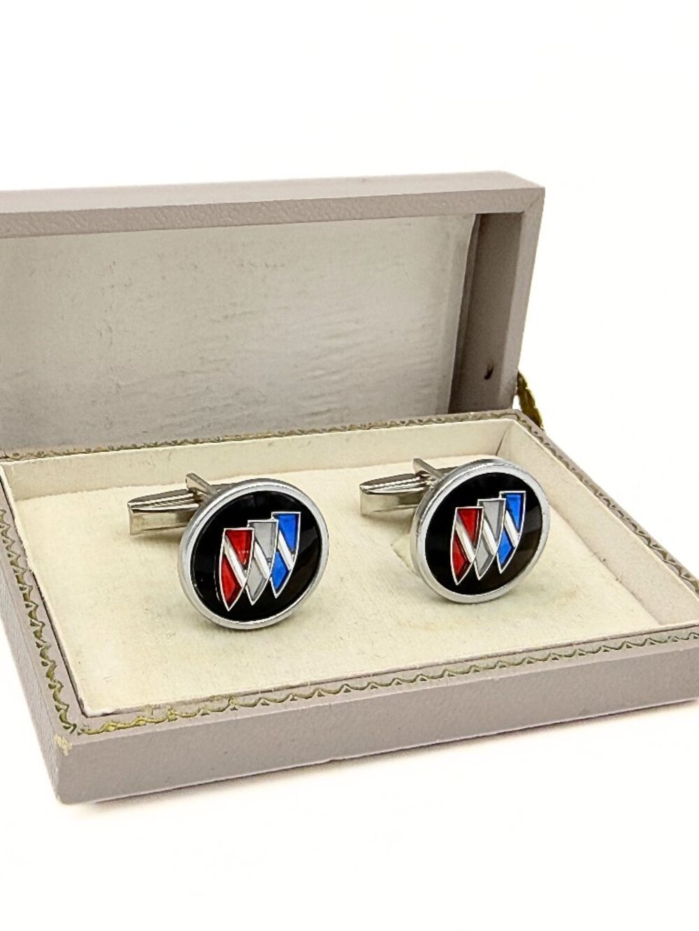 Amazing Buick Tri-Shield Logo Enamel Automotive Cufflinks